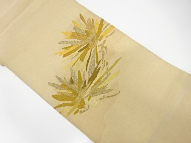 アンティーク　砂子　松葉模様織り出し袋帯（材料）